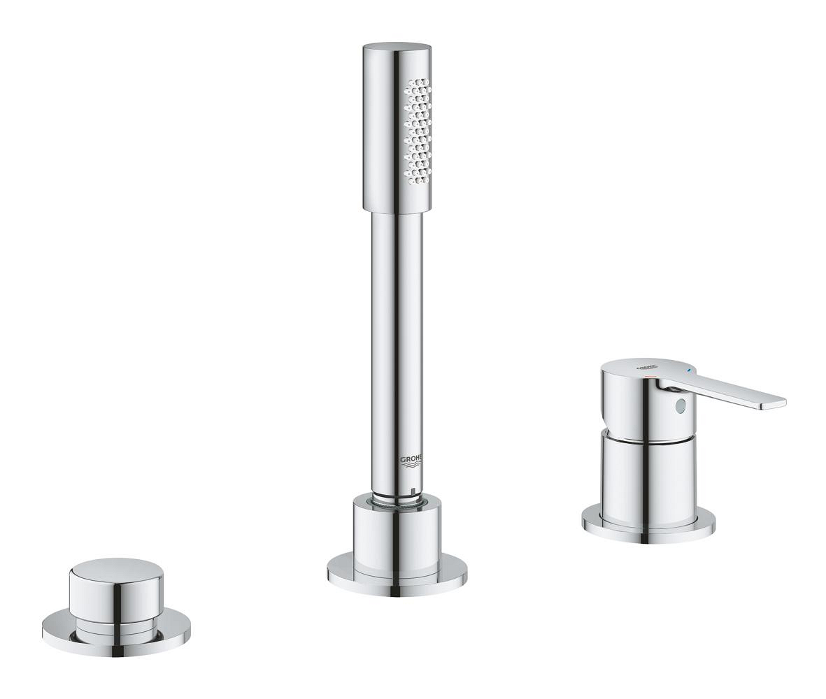 Three-hole single-lever bath combination