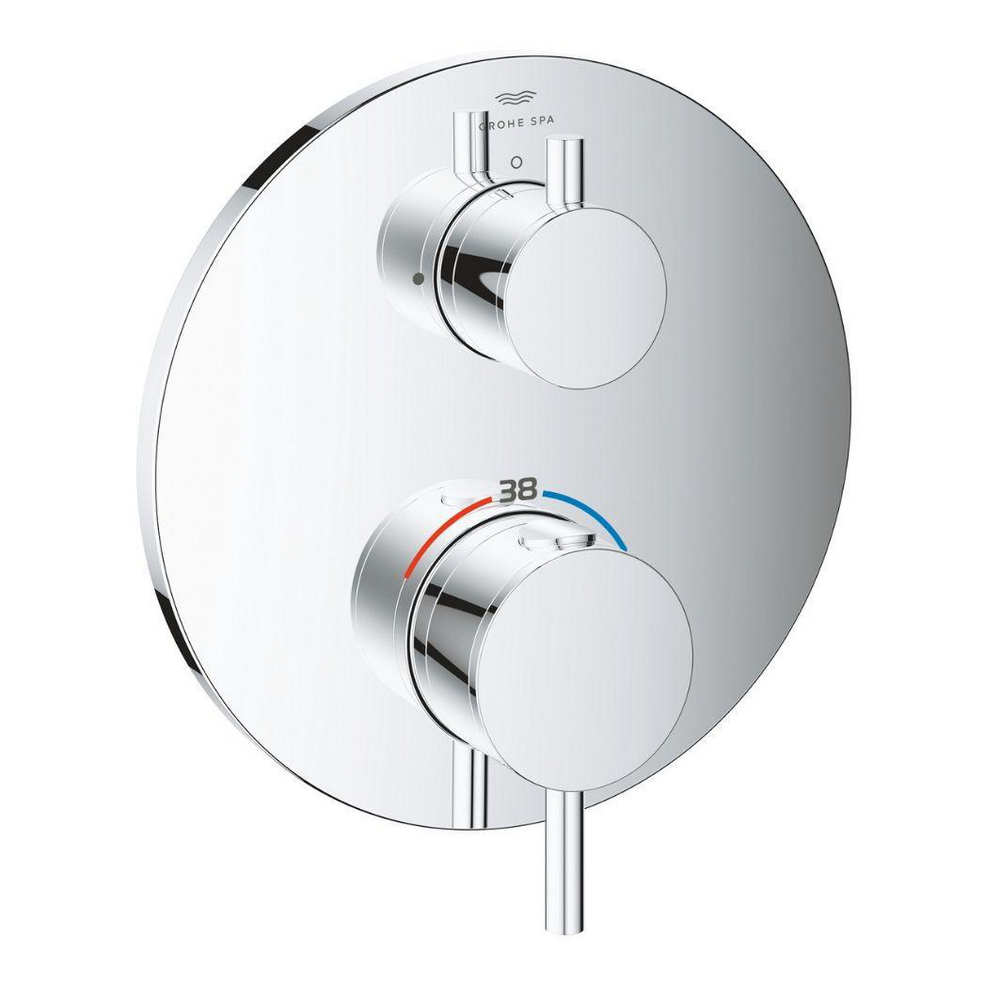 Thermostatic mixer for 1 outlet with shut off valve