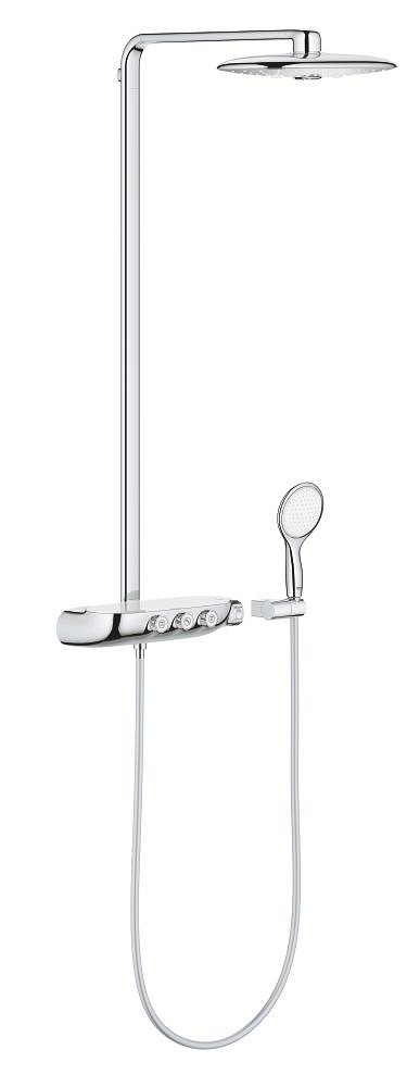 Shower system with thermostat for wall mounting