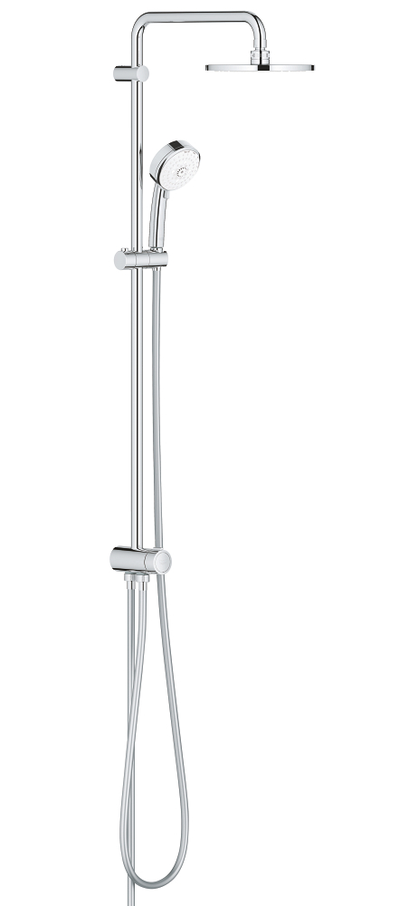 Flex shower system with diverter for wall mounting