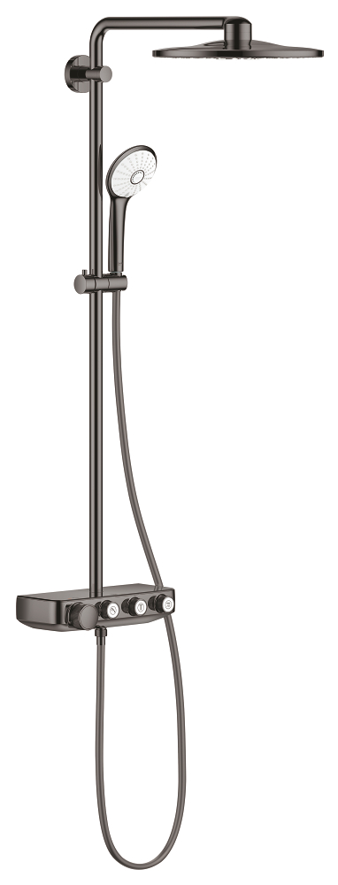 Shower system with thermostat for wall mounting
