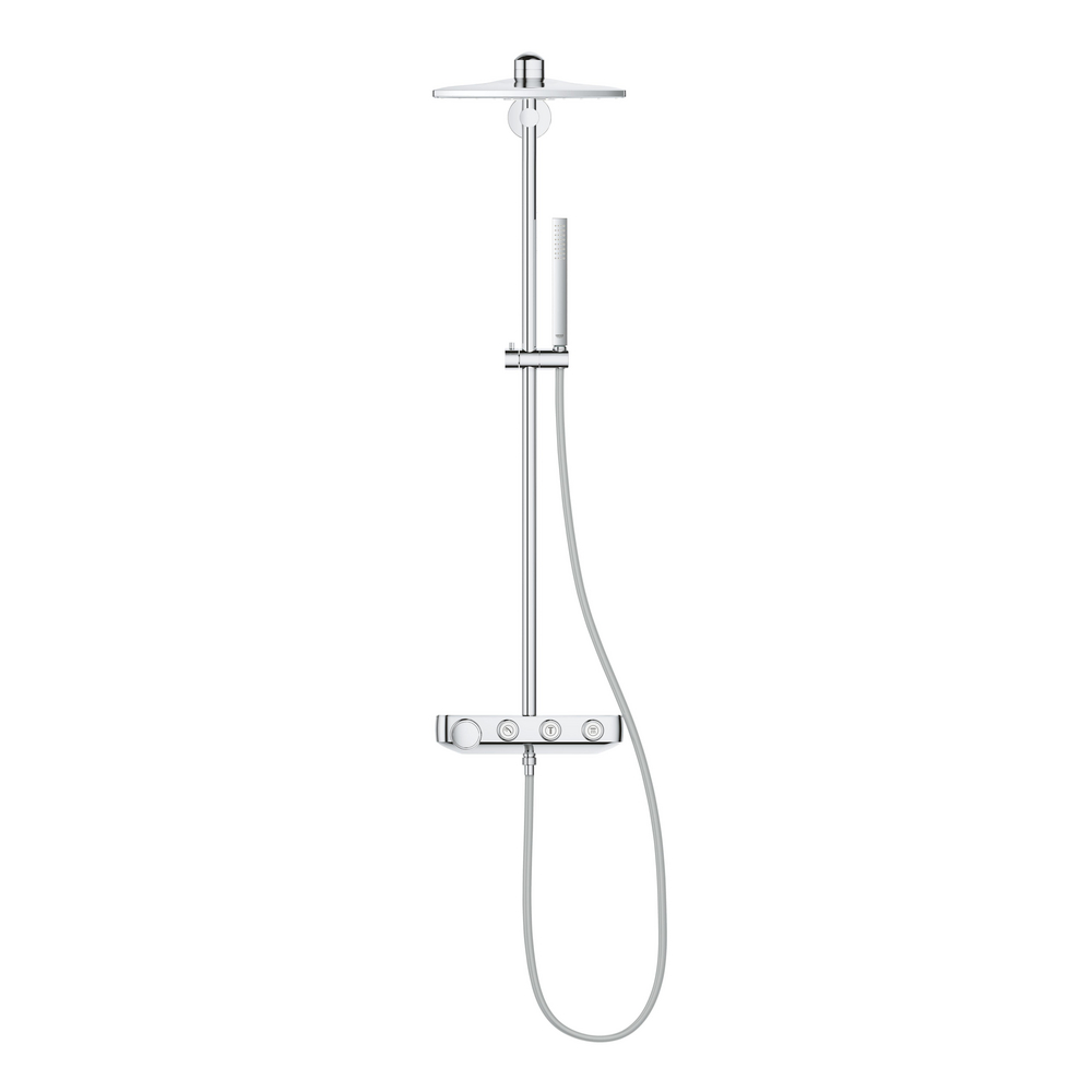 Shower system with thermostat for wall mounting