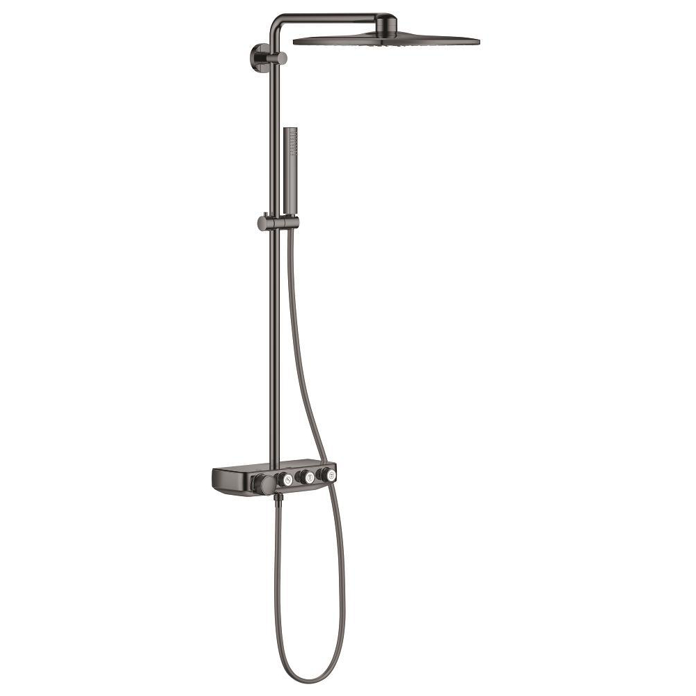 Shower system with thermostat for wall mounting