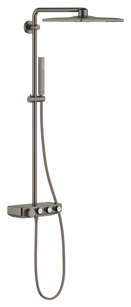 Shower system with thermostat for wall mounting