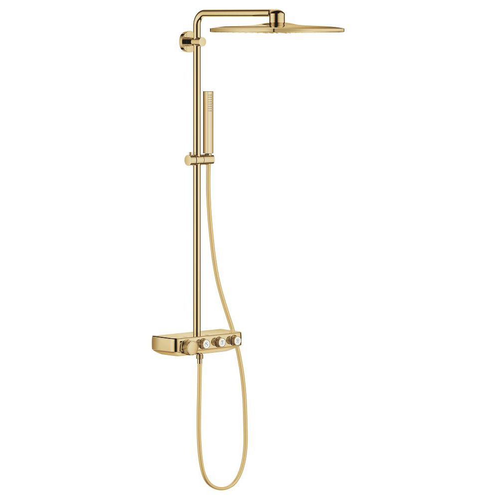 Shower system with thermostat for wall mounting