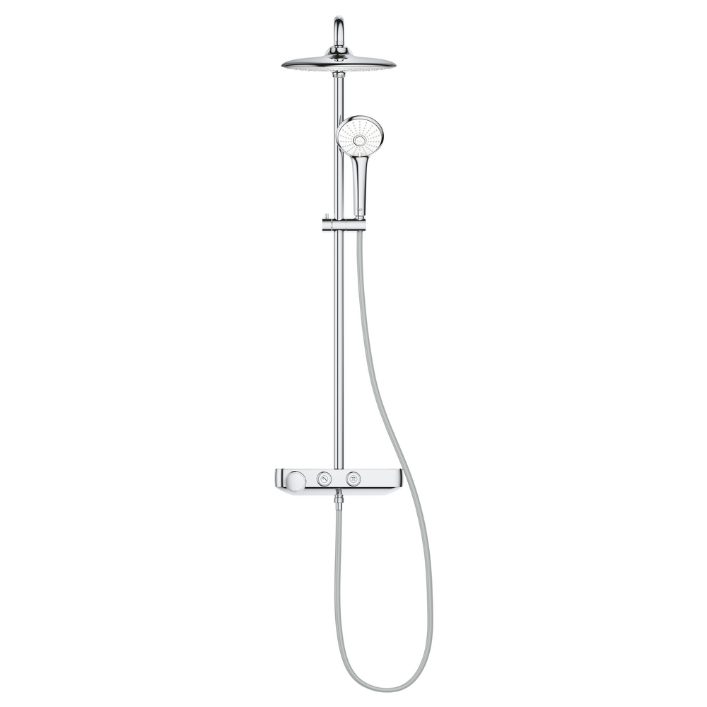 Shower system with thermostat for wall mounting