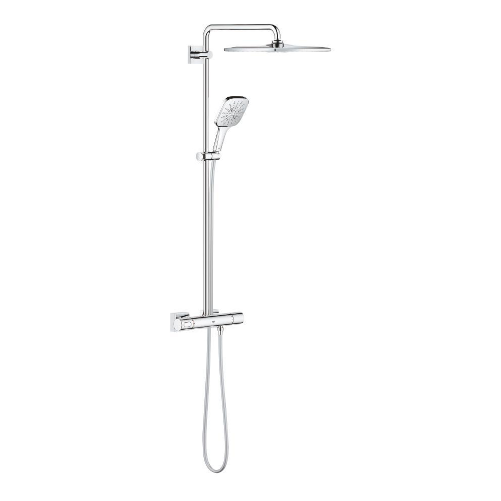 Shower system with thermostat for wall mounting