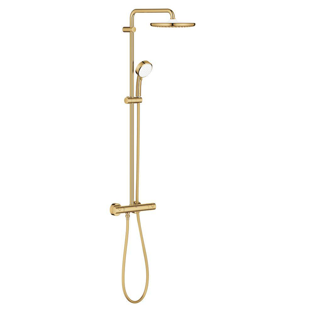 Shower system with thermostat for wall mounting