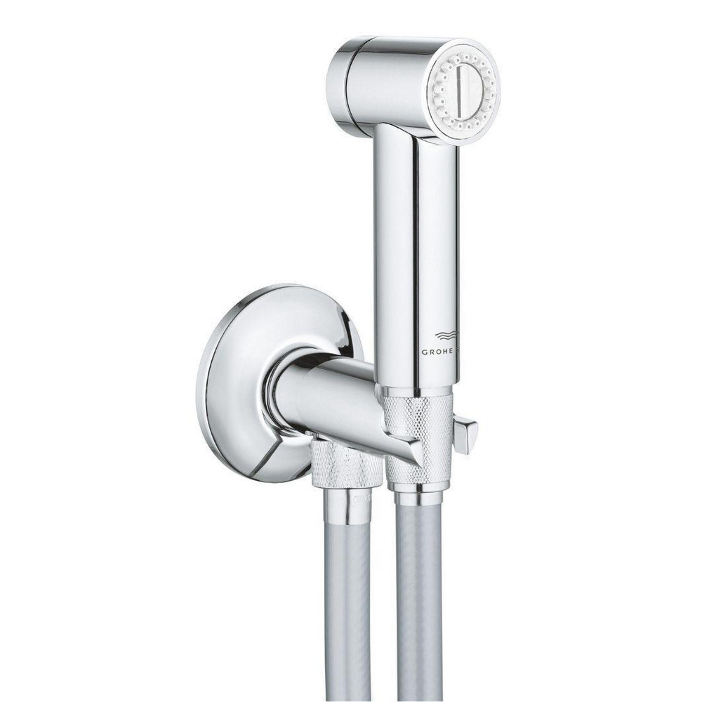 Wall holder set with self-closing angle valve, 1 spray