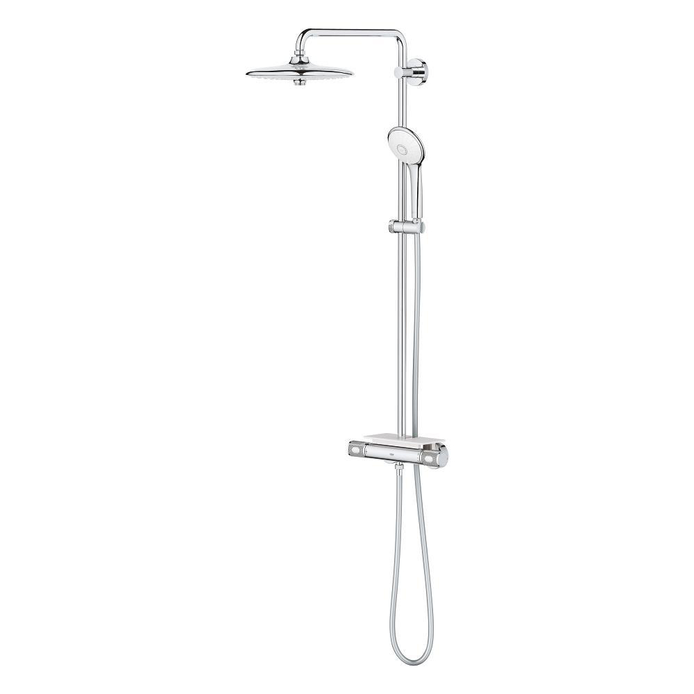 Shower system with thermostatic mixer for wall mounting