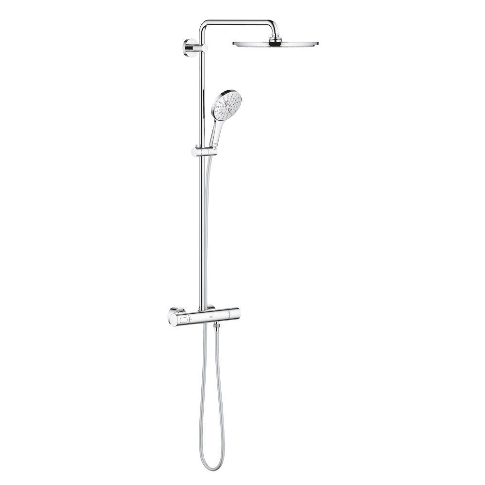 Shower system with thermostat for wall mounting