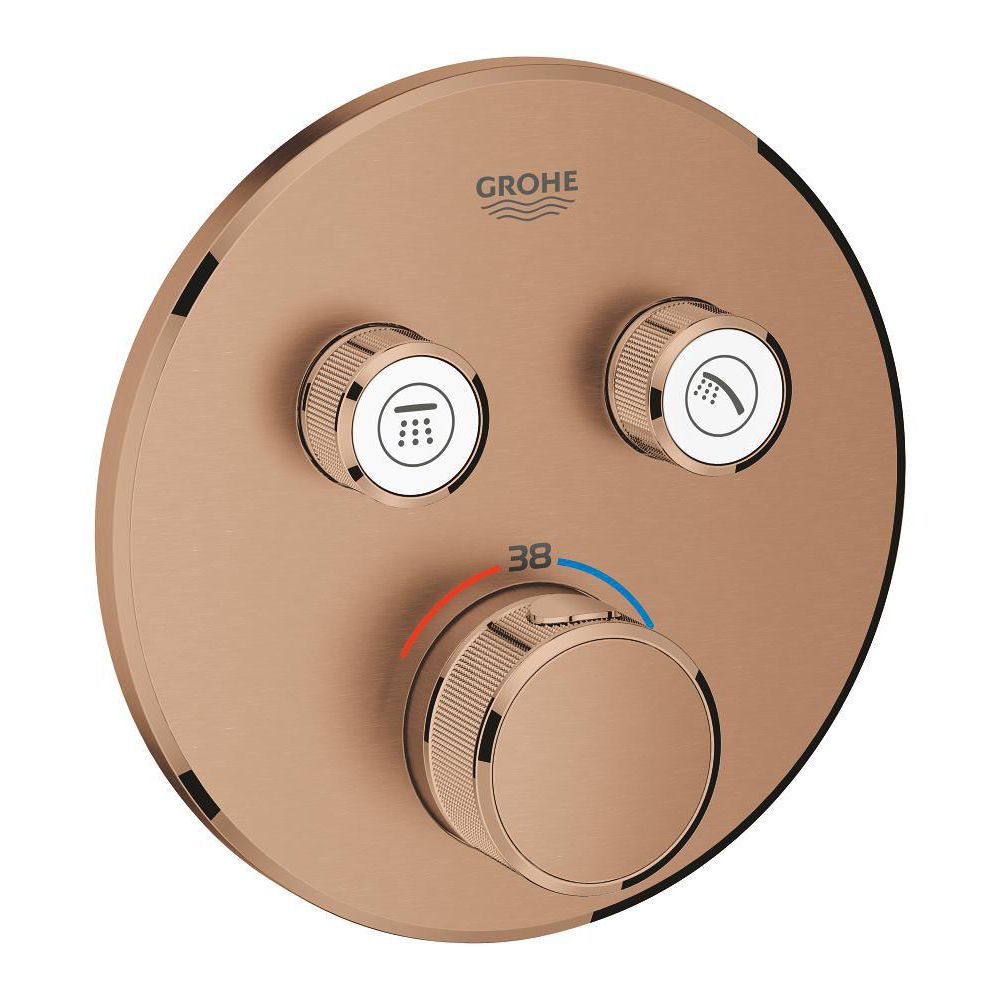 Thermostat for concealed installation with 2 valves