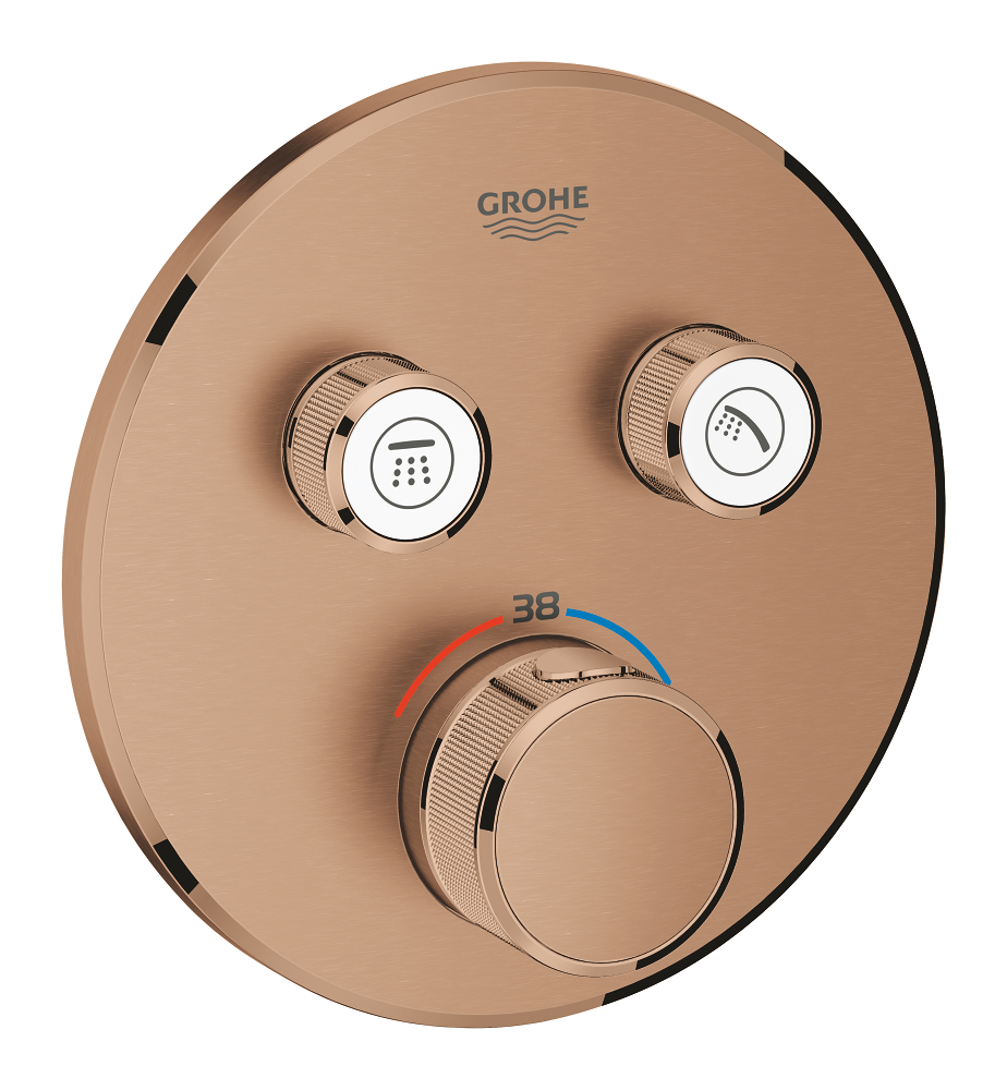 Thermostat for concealed installation with 2 valves