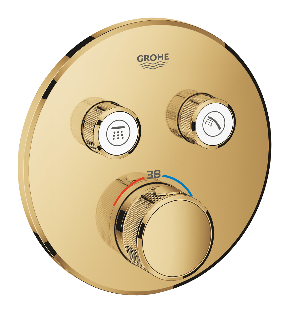 Thermostat for concealed installation with 2 valves
