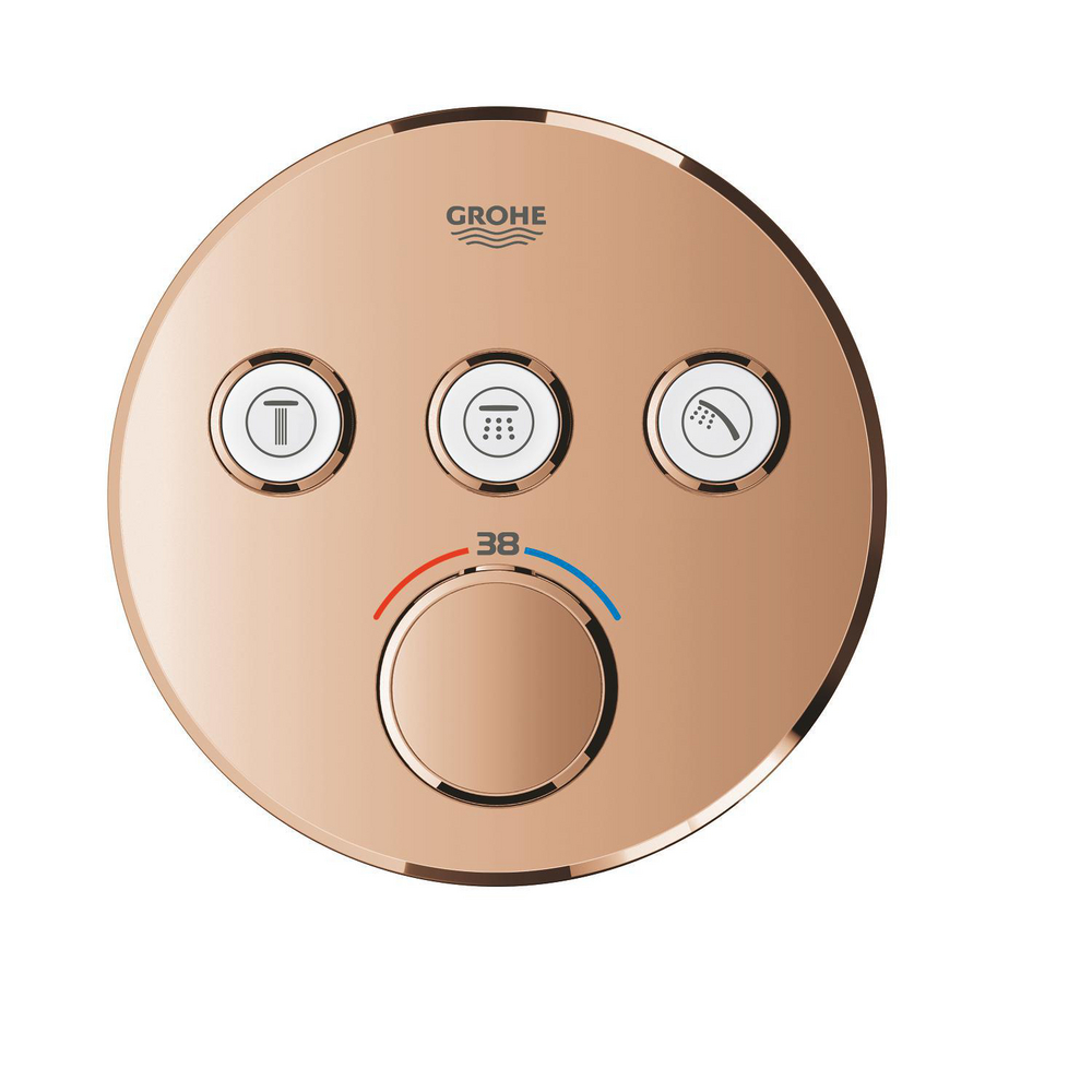 Thermostat for concealed installation with 3 valves
