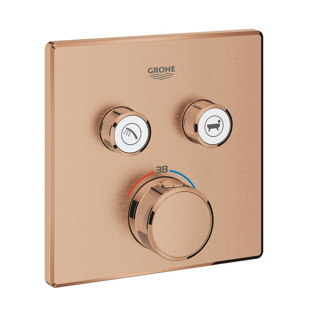 Thermostat for concealed installation with 2 valves