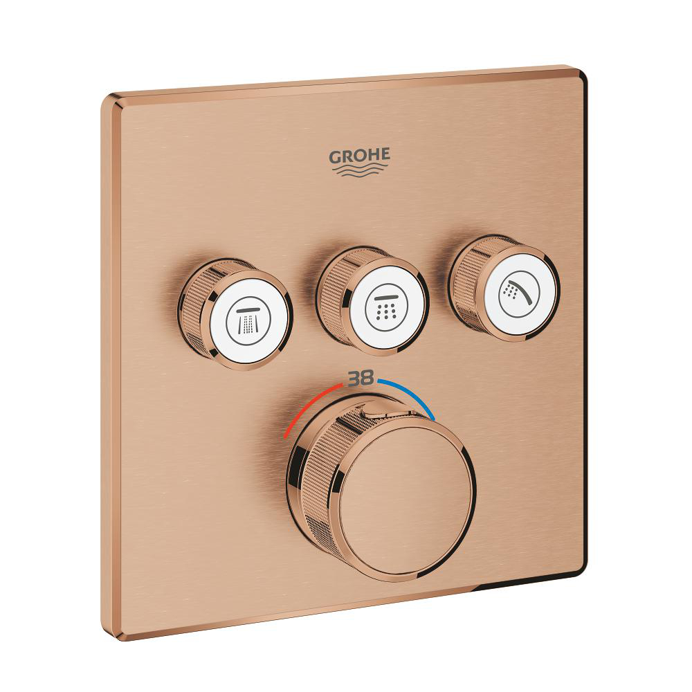 Thermostat for concealed installation with 3 valves
