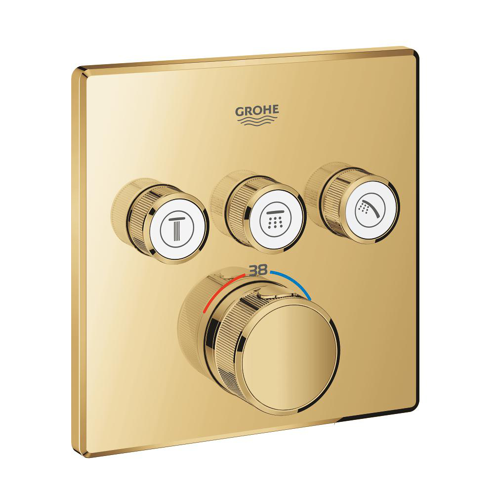 Thermostat for concealed installation with 3 valves