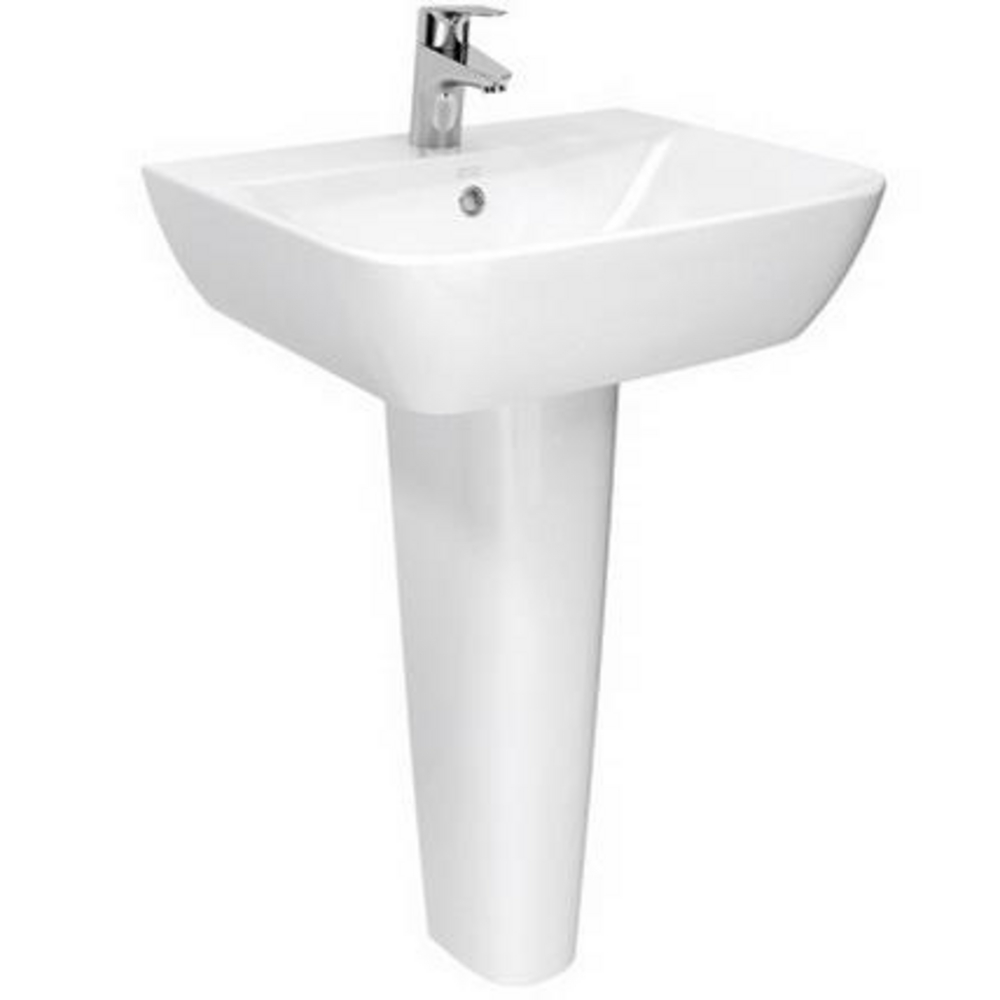 Cygnet Wall Hung Basin 550mm W/Full Pedestal Wt