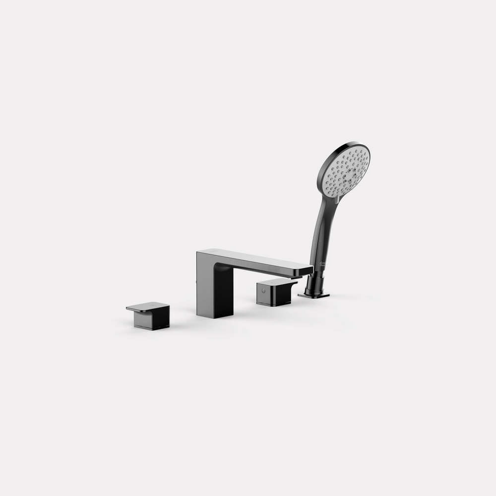 Acacia Evolution deck-moiunted B&S basin mixer Brushed Hard Graphite
