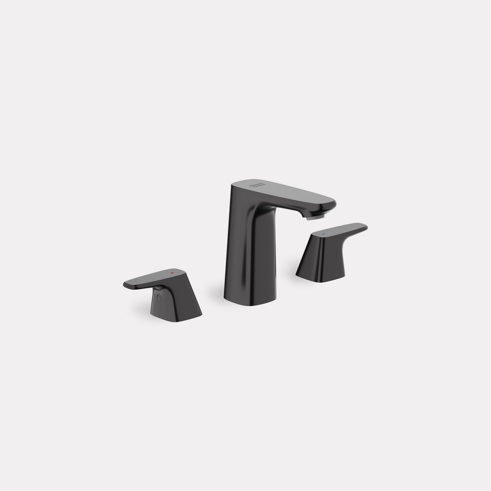 Signature 3-Hole Basin Mixer With pop-up drain Hard Graphite