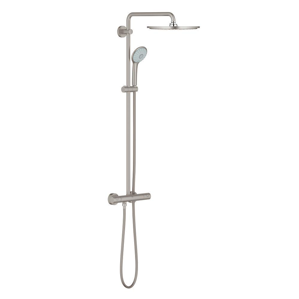 Shower system with thermostatic mixer for wall mounting