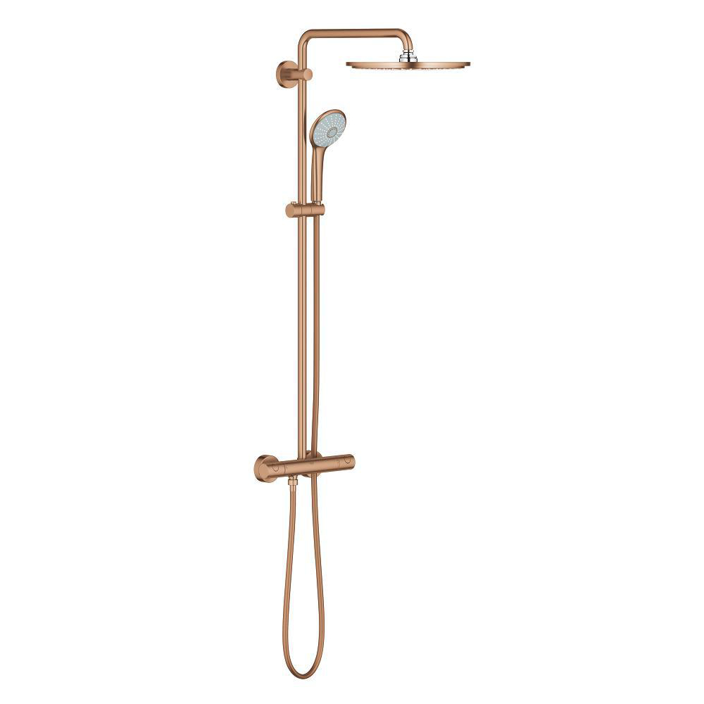Shower system with thermostatic mixer for wall mounting
